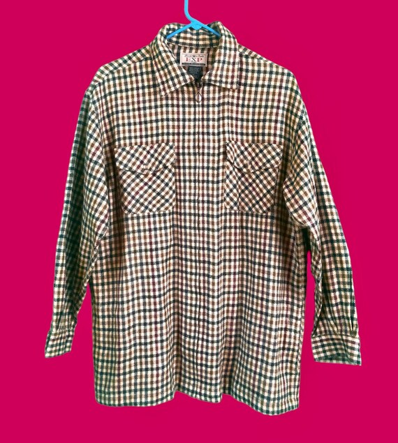Brown Gingham/Plaid long sleeve shirt / jacket