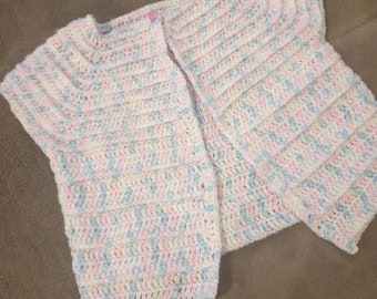 Baby Girl Multicoloured Crochet Cardigan 6 months old