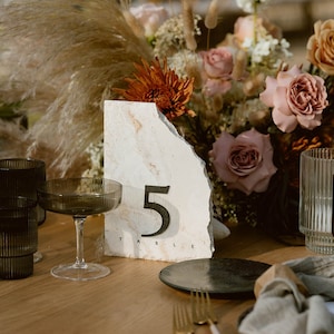 Natural Stone Table Numbers, Wedding Table Numbers, Table Number Signs, Travertine Table Number Sign
