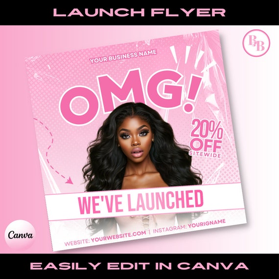 Website Launch Flyer: Social Media Template (Canva)