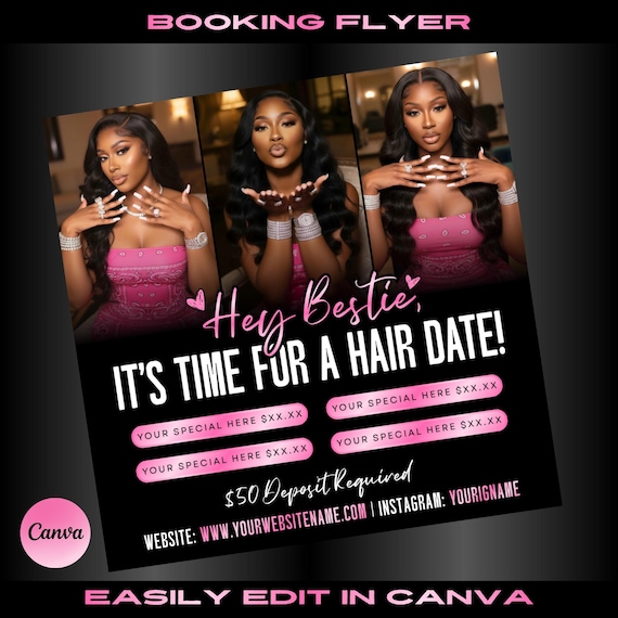 Salon Appointment Flyer Template: DIY Canva Design (Instant Download)