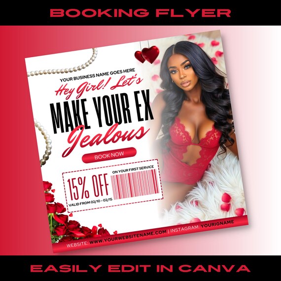 Valentine's Day Appointment Flyer Template: DIY Canva Design (Digital Download)