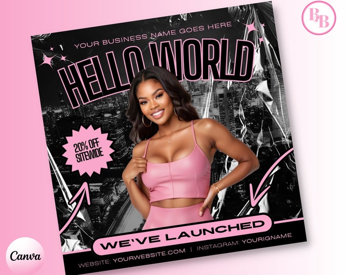 Website Launch Flyer, SOCIAL Media Flyer, Send Us Your Selfies, Motion Flyer, Grand Opening Flyer, Product Launch, New Product flyer, Canva