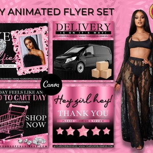 Animated Gold Branding Flyer Set: Canva Editable Templates