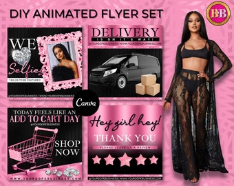 Gold Branding Flyer Set, Animated Flyer, Sales Flyer, Summer Flyer, Motion Flyer, Product Launch, New Product flyer