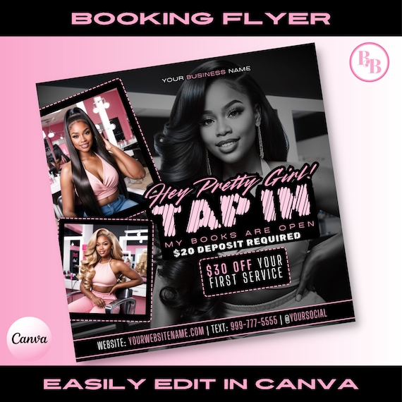 Salon Appointment Flyer Template: DIY Canva Design (Instant Download)