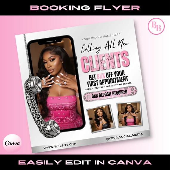 Salon Appointment Flyer Template: DIY Canva Design (Instant Download)