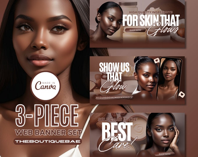 Website Template, Website Banner, Shopify Website, DIY Website, Canva Template, Website Design  Edit on Etsy  Listing Stats