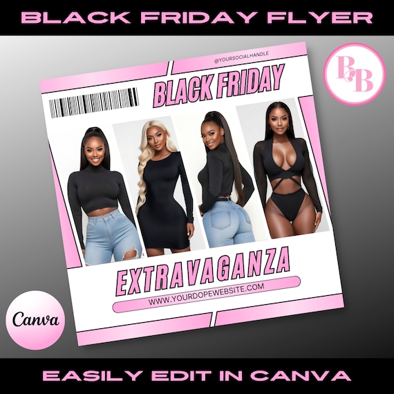 Animated Black Friday Sales Flyer: Canva Boutique Template (Digital Download)
