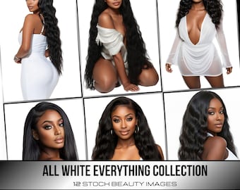 Stock Images: African American Models | Beauty, Hair, Makeup, Fashion | Wig Photos | 12-Pack