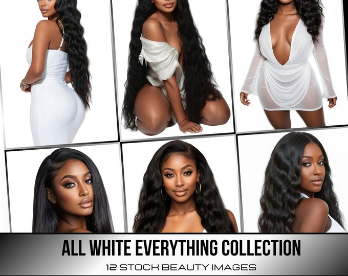 Stock Images: African American Models | Beauty, Hair, Makeup, Fashion | Wig Photos | 12-Pack