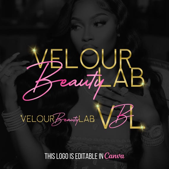 Editable Lash & Hair Salon Logo Template: Beauty Branding (Digital Download)