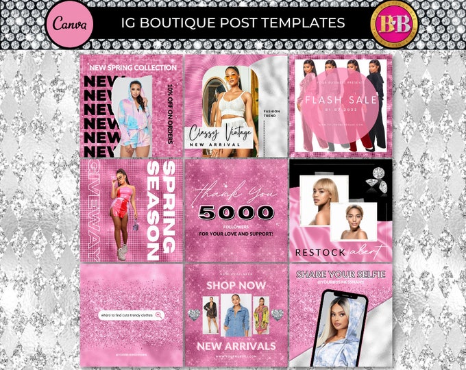 Editable Instagram Posts, Instagram Posts Template, Canva Instagram Post, For Boutiques, Fashion, Lash Techs, Nail Techs