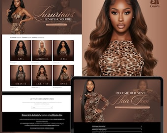 Hair Brand Website Banner Template: Canva Editable Shopify & Wix