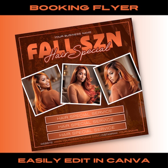 Fall Hair & Lash Booking Flyer: Thanksgiving Canva Template