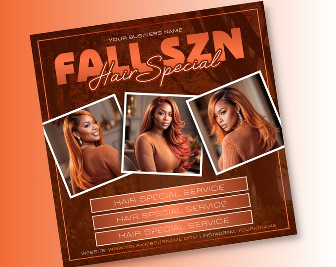 Fall Booking Flyer Template for Hair, Nails, and Lash Services | November and Thanksgiving Bookings | Customizable Canva Design