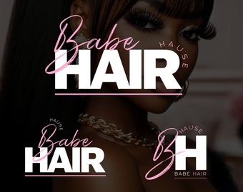 DIY Lash & Hair Salon Logo Template - Editable Beauty Branding for Boutique, Hair Stylist, and Lash Technician Business Logos