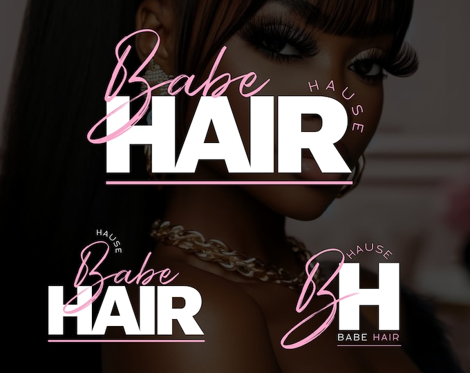 DIY Lash & Hair Salon Logo Template - Editable Beauty Branding for Boutique, Hair Stylist, and Lash Technician Business Logos