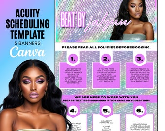 ACUITY SITE DESIGN, Acuity Theme, Premade Website Template, Nail Tech, Lash Tech, Hair Stylist, Service Business, Holographic, Diamond
