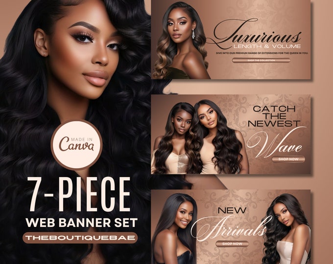 Website Template, Website Banner, Shopify Website, DIY Website, Canva Template, Website Design  Edit on Etsy  Listing Stats