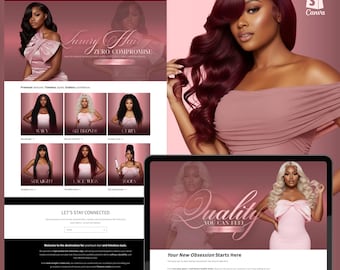 Hair Brand Website Banner Template: Canva Editable Shopify & Wix