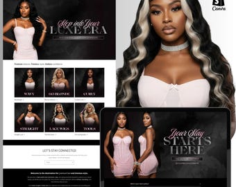 Hair Brand Website Banner Template: Canva Editable Shopify & Wix