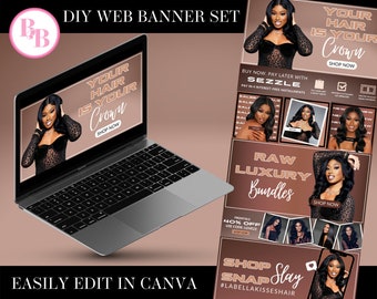 Website Template, Website Banner, Shopify Website, DIY Website, Canva Template, Website Design  Edit on Etsy  Listing Stats