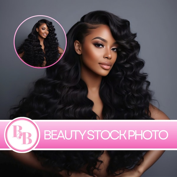 African American Women Stock Photo - Elegant Black Fashion Photoshoot for Beauty and Hair Brands, Diverse and High-Quality Imagery