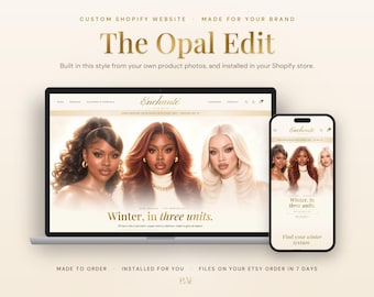 Custom Shopify Website for Hair Brands | Ivory & Gold Glam Wig Store | The Opal Edit