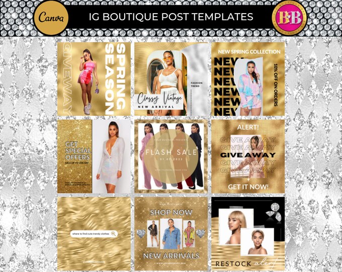 Editable Instagram Posts, Instagram Posts Template, Canva Instagram Post, For Boutiques, Fashion, Lash Techs, Nail Techs