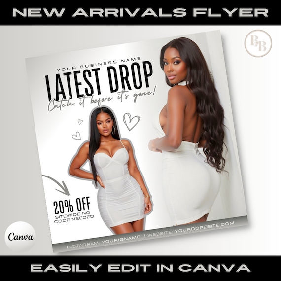 Animated New Arrivals Flyer: Boutique Sales Template (Canva)