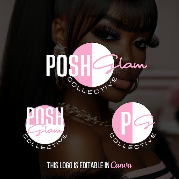 Editable Lash & Hair Salon Logo Template: Beauty Branding (Digital)