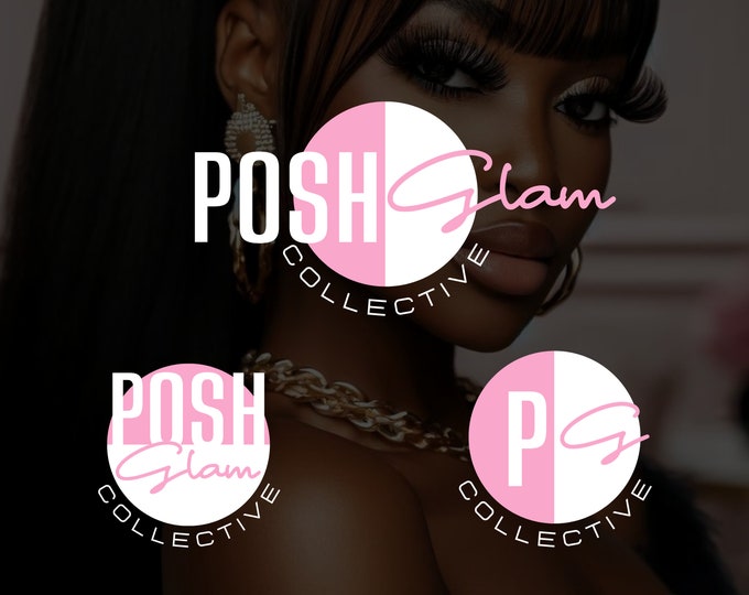 DIY Lash & Hair Salon Logo Template - Editable Beauty Branding for Boutique, Hair Stylist, and Lash Technician Business Logos