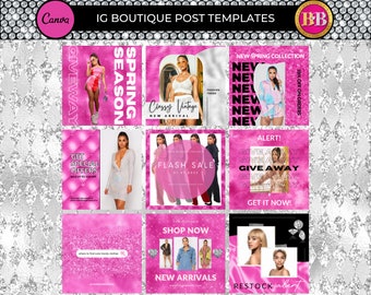 Editable Instagram Posts, Instagram Posts Template, Canva Instagram Post, For Boutiques, Fashion, Lash Techs, Nail Techs