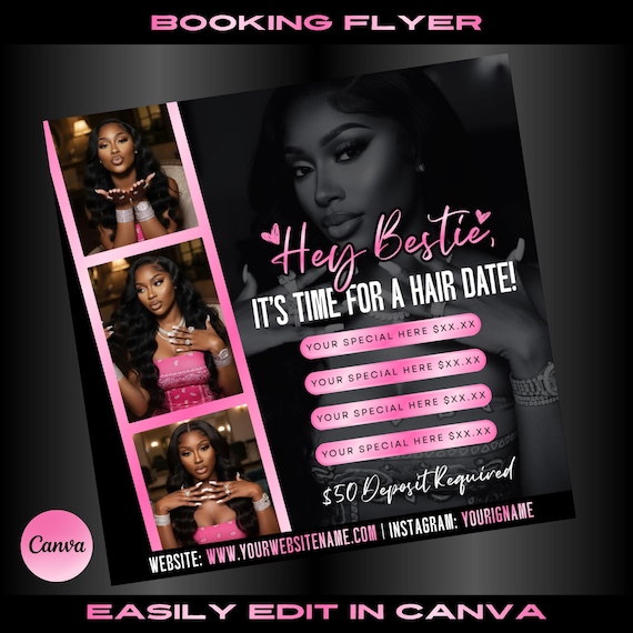 Salon Appointment Flyer Template: DIY Canva Design (Instant Download)