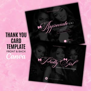 DIY Business Dankeskarte Canva Template - Sende uns deine Selfies - Haare - Boutique - Nägel - Beauty - Wimpern