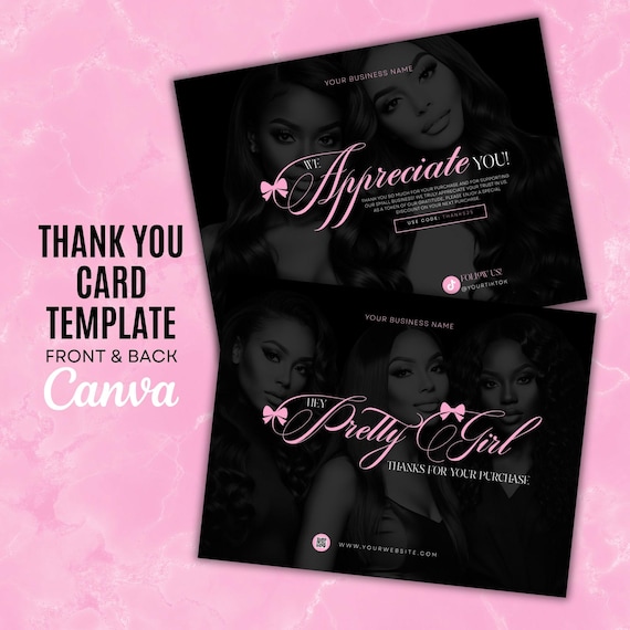 DIY Business Thank You Card Canva Template: Add Your own Images