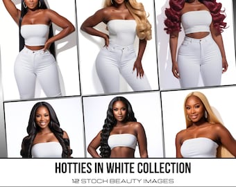Stock Images: African American Models | Beauty, Hair, Makeup, Fashion | Wig Photos | 12-Pack