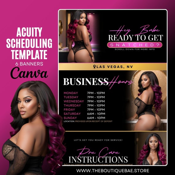 Acuity Scheduling Canva Template for Hair Stylists - Customizable Hair Salon Booking Website Design