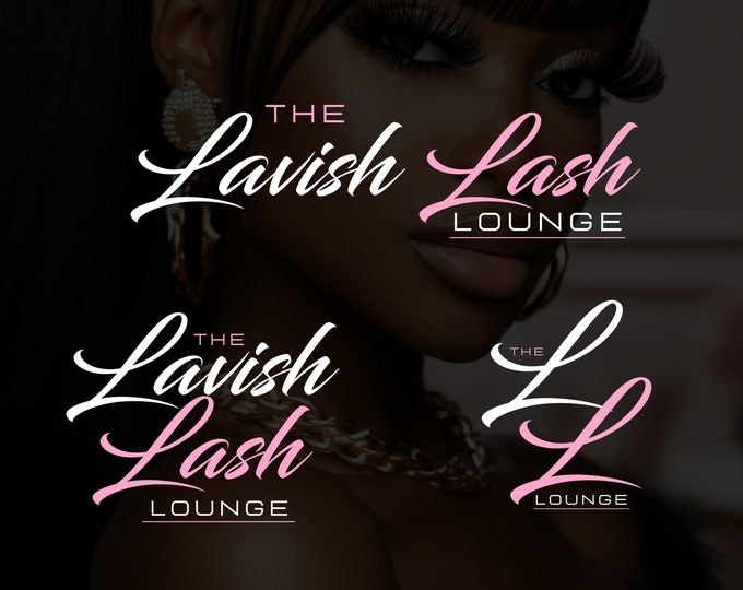 DIY Lash & Hair Salon Logo Template - Editable Beauty Branding for Boutique, Hair Stylist, and Lash Technician Business Logos