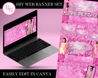 Website Template, Website Banner, Shopify Website, DIY Website, Canva Template, Website Design  Edit on Etsy  Listing Stats
