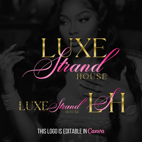 Editable Lash & Hair Salon Logo Template: Beauty Branding (Digital Download)