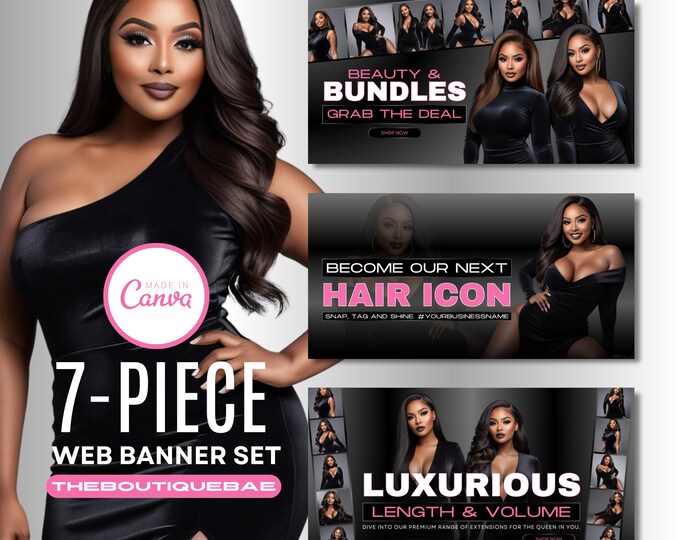 Website Template, Website Banner, Shopify Website, DIY Website, Canva Template, Website Design  Edit on Etsy  Listing Stats