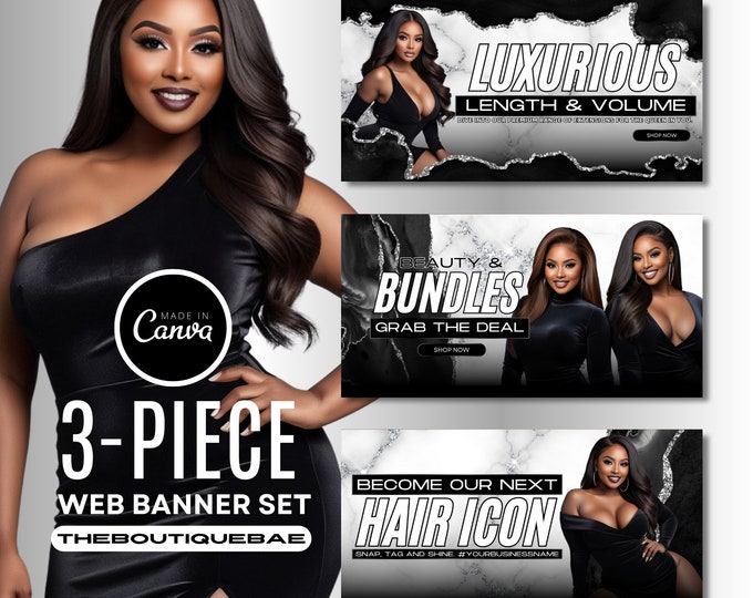 Website Template, Website Banner, Shopify Website, DIY Website, Canva Template, Website Design  Edit on Etsy  Listing Stats