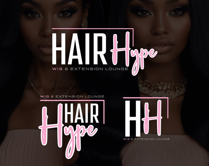 DIY Lash & Hair Salon Logo Template - Editable Beauty Branding for Boutique, Hair Stylist, and Lash Technician Business Logos