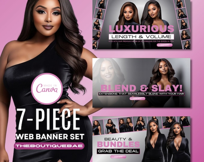 Website Template, Website Banner, Shopify Website, DIY Website, Canva Template, Website Design  Edit on Etsy  Listing Stats