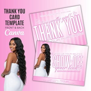 DIY Business Thank You Card Canva Template - Send Us Your Selfies - Hair - Boutique - Nails - Beauty - Lashes