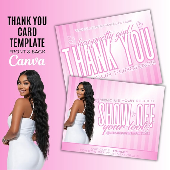 DIY Business Thank You Card Template: Selfie Design (Canva)
