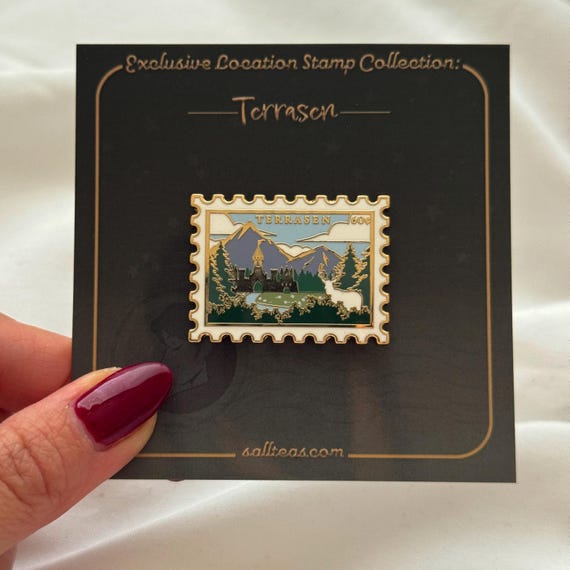PRE-ORDER Terrasen Location Stamp Hard Enamel Pin | Throne of Glass | Sarah J Maas | Aelin Galathynius | Bookish Fanart | Reader Pins | Book