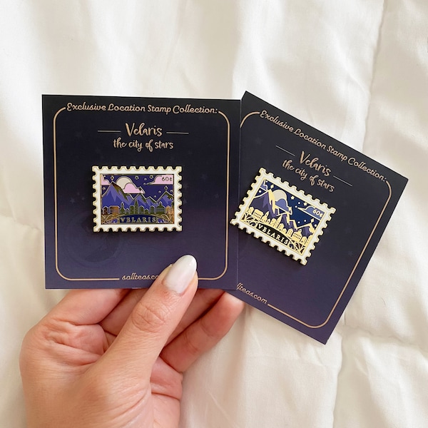 Velaris locatiestempel harde emaille pin | ACOTAR, ACOMAF, ACOWAR | Stad van het sterrenlicht | Leesgrage fanart | Boekachtig cadeau